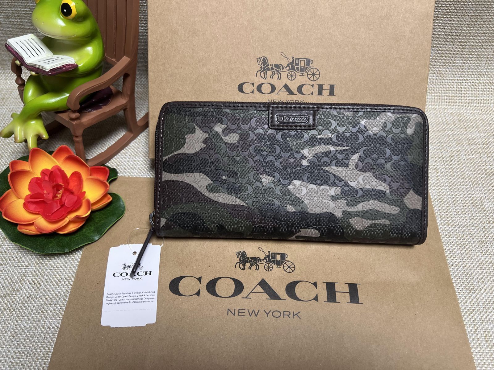 コーチ COACH 長財布 財布 ファティーグ カモフラージュ 迷彩 メンズ