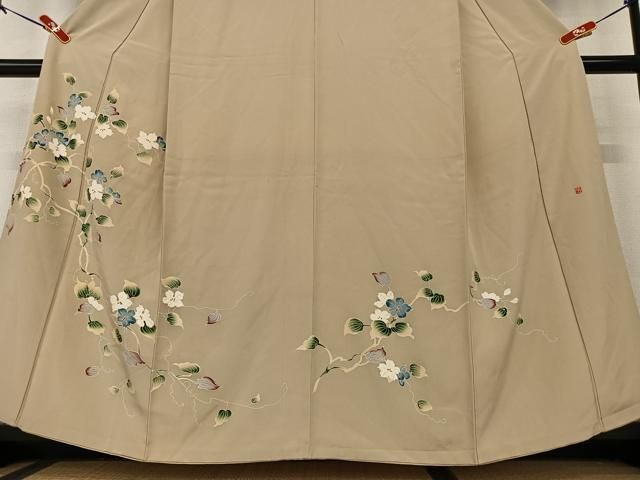 平和屋着物●訪問着　友禅　作家物　枝花文　正絹　逸品　AAAY6436zg 平和屋着物○訪問着 友禅 作家物 枝花文 正絹 逸品 AAAY6436zg - メルカリ