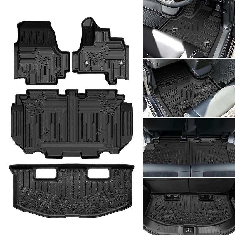 Jiooy ホンダ 新型 N-BOX JF5 JF6 フロアマット+セカンドマット+ラゲッジトレイ 4点セット エヌボックス トランクマット JF5 JF6 NBOX カーマット 3D立体マット 立体構造 Nボックス ラゲッジトレイ JF5 J