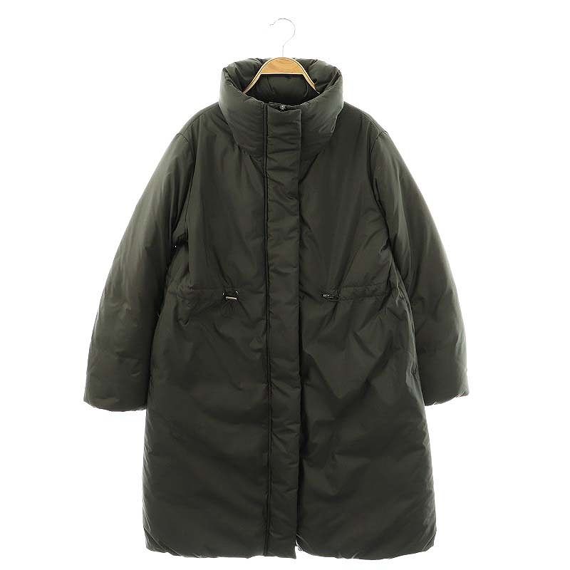 セオリー Theory matte poly stand puffer ダウンコート アウター ロング ジップアップ S ブラック |DO OS