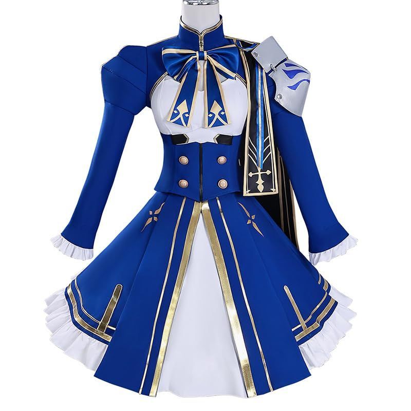 五次元 崩壊スターレイル セイバー コスプレ衣装 Saber コスチュームセット Fate コラボ キャラ 戦闘服 髪飾り付き ウィッグ|靴追加 BJ0919ML03