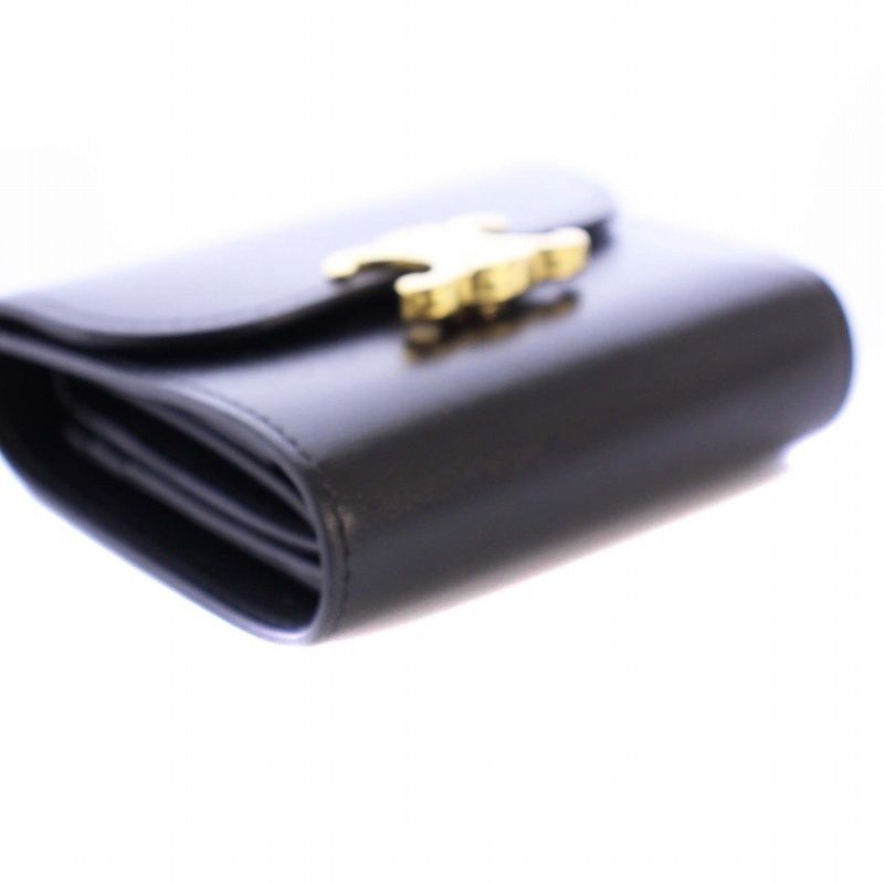 専用❗️未使用に近い♡CELINE✨セリーヌ トリオンフ　 ゴールド金具 レザー セリーヌミディアム トリオンフ 黒 ゴールド金具 メンズ レザー