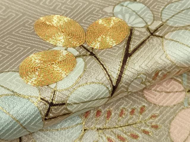 平和屋着物□極上 訪問着 駒刺繍 鬘帯 枝萩文 金彩 ますいわ屋扱い