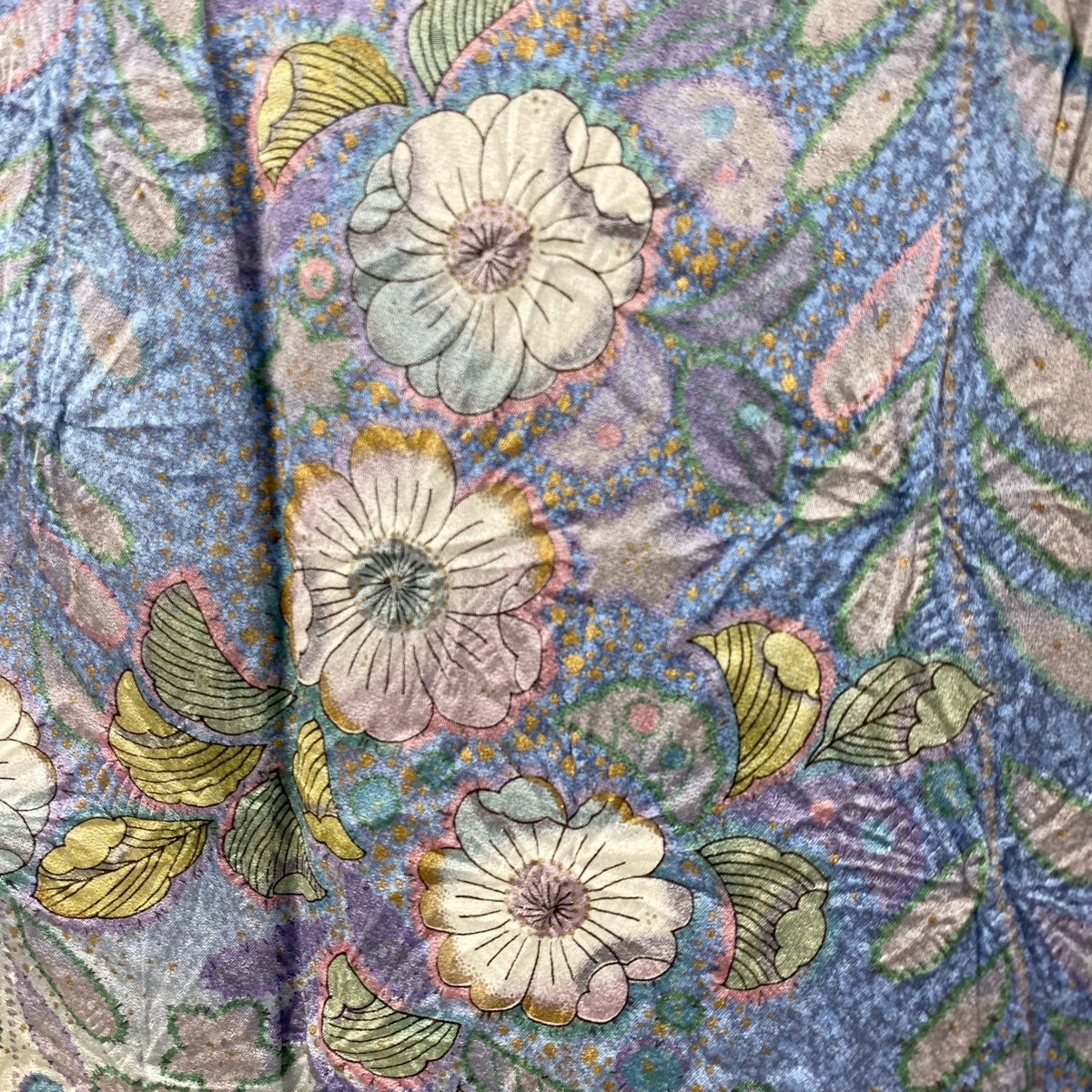 訪問着 身丈168.5cm 裄丈66cm M 袷 辻が花 金彩 ぼかし 青 正絹 訪問着 身丈168.5cm 裄丈66cm M 袷 辻が花 金彩 ぼかし 青 正絹