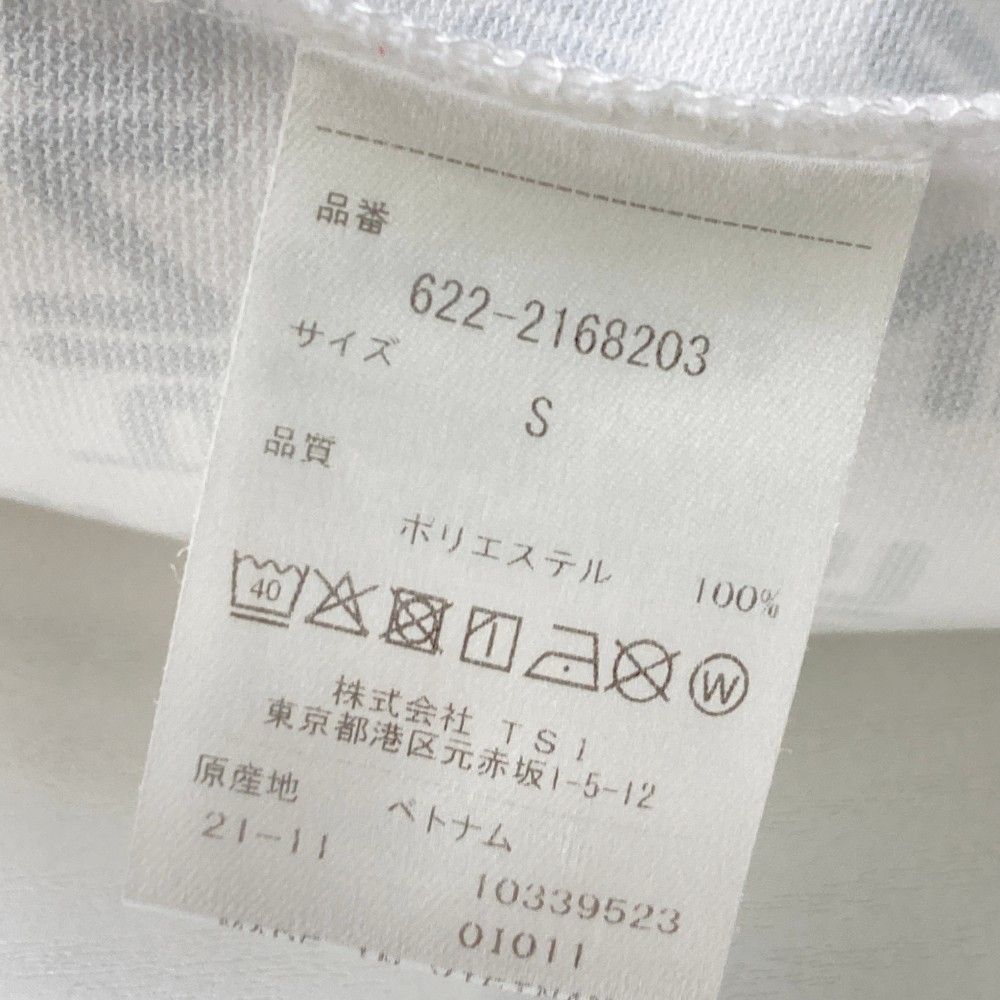 サイズ：S PING ピン モックネック 半袖 Tシャツ 総柄 ホワイト