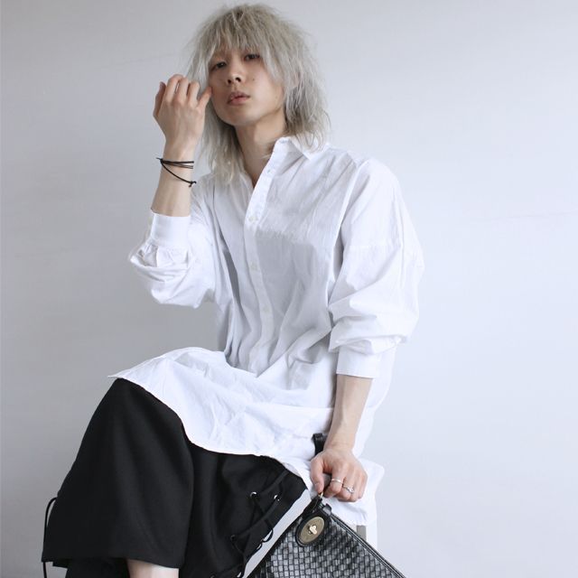 ワッシャー加工ドロップショルダーオーバーシャツ
