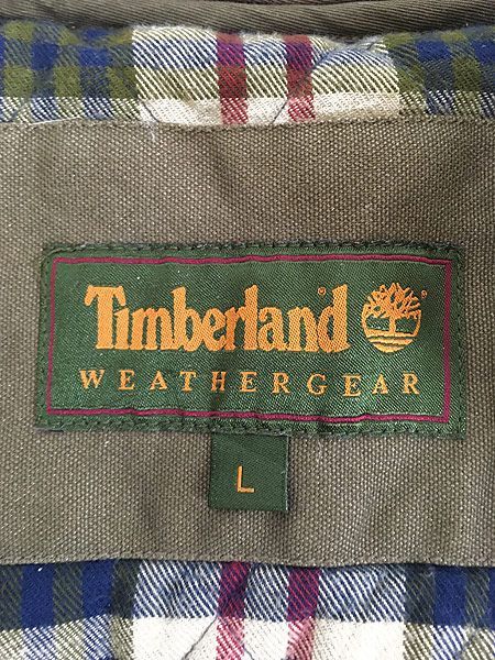 古着 90s Timberland 本革 レザー襟 ワーク カバーオール