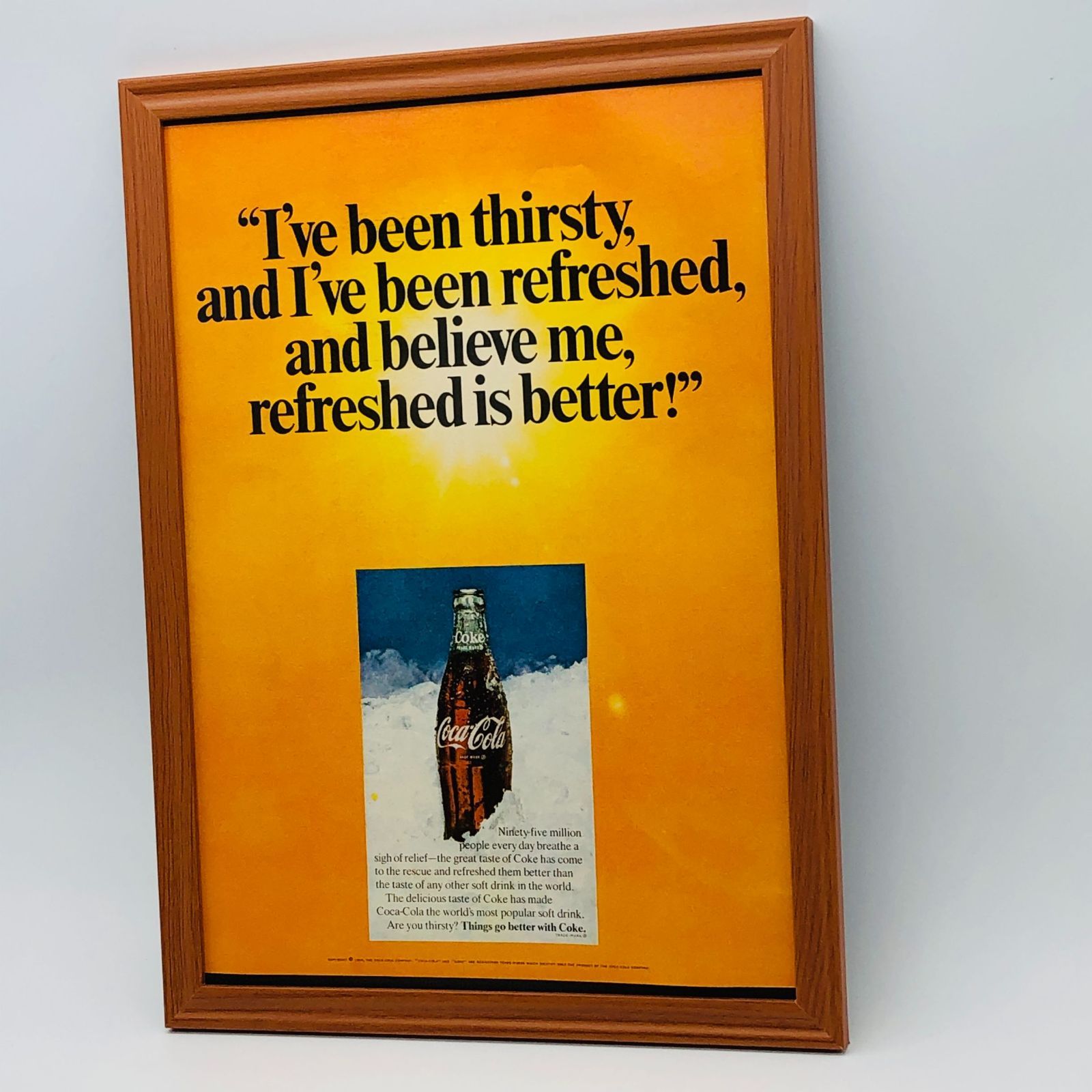Coca-Cola レトロ広告 フレーム付き 希少【COCA'COLA】VINTAGE