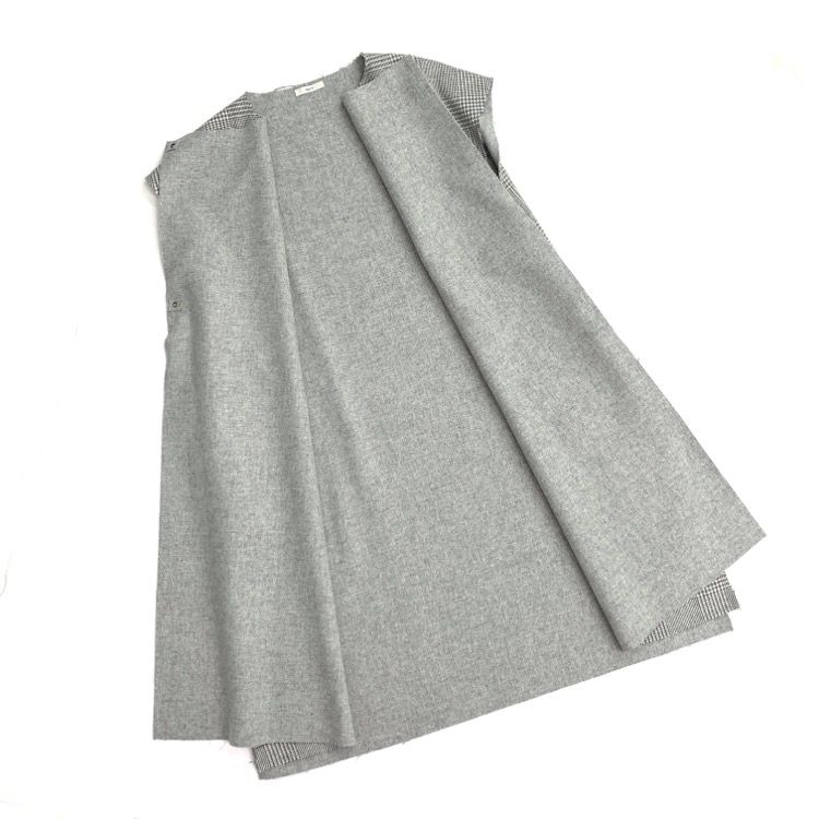 2022AW yori ヨリ チェックロングジレ ベスト スリーブレスコート