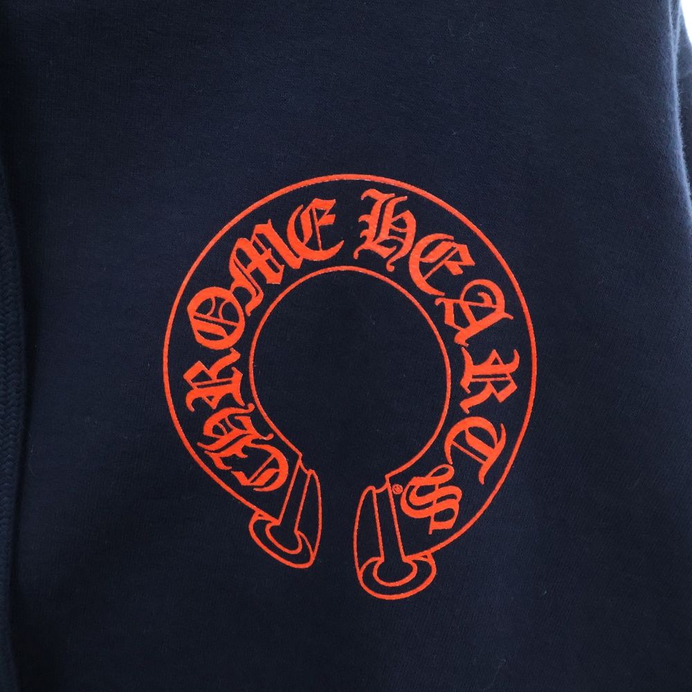 Chrome Hearts ホースシューパーカー ネイビーレッド（クロム
