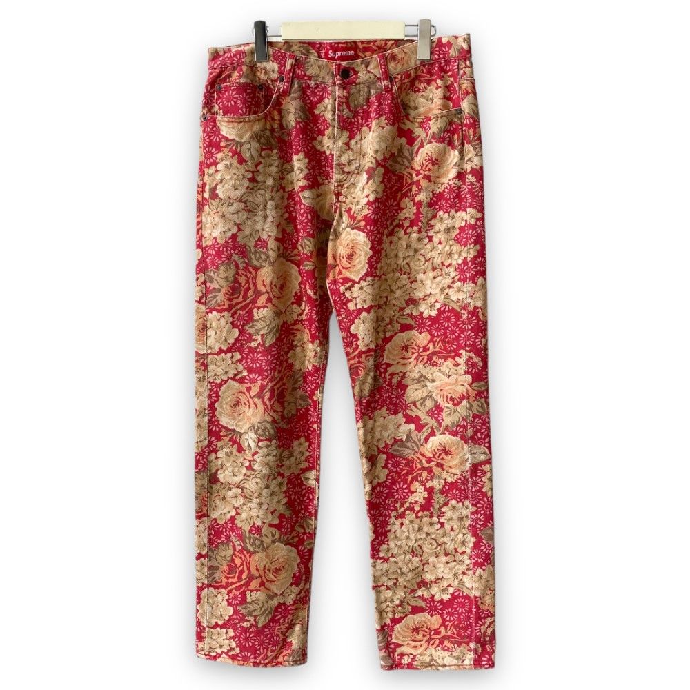 SUPREME 18SS ウォッシュドレギュラージーンズ フローラル - メルカリ