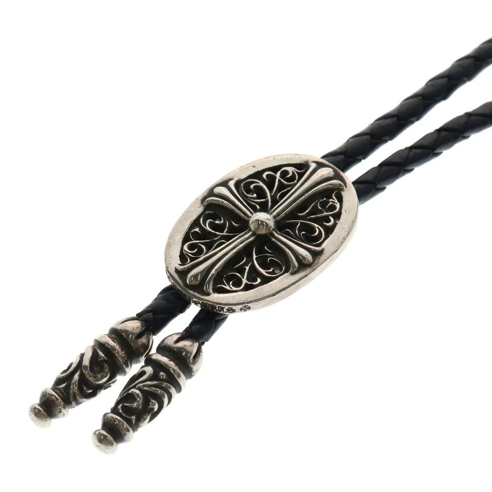 CHROME HEARTS クロムハーツ BOLOTIE OVALTINY タイニークラシックループタイ レザーネックレス ブラック