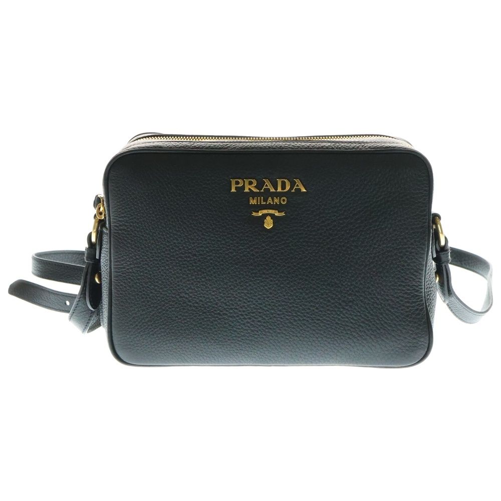PRADA プラダ カメラバッグ ショルダーバッグ ヴィッテロフェニックス ブラック レザー ゴールド金具 1BH079