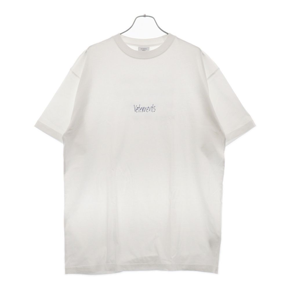VETEMENTS (ヴェトモン) 20AW Male Female Fuck Off Tee UAH21TR625 ロゴエンブロイダリー クルーネック半袖Tシャツ ホワイト