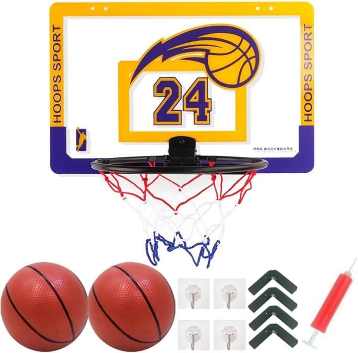 Sweet Plus バスケット 室内 バスケットゴール バスケットリング ミニゴール ゴールネット 練習 壁掛け 子供 おもちゃ シュート ボール( 紫)