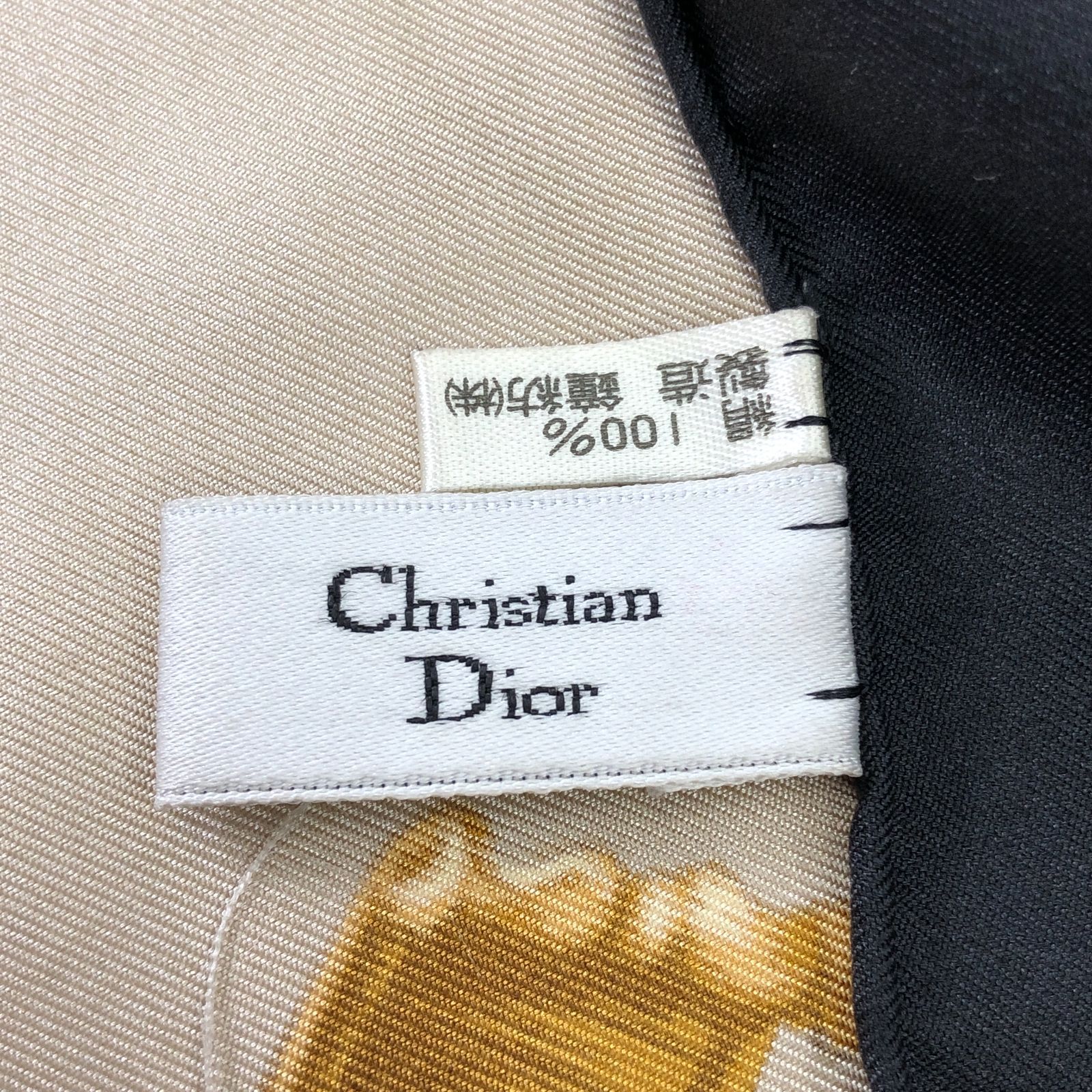 Christioan Dior クリスチャンディオール シルク100% ストール スカーフ 絹 小物 24h菊