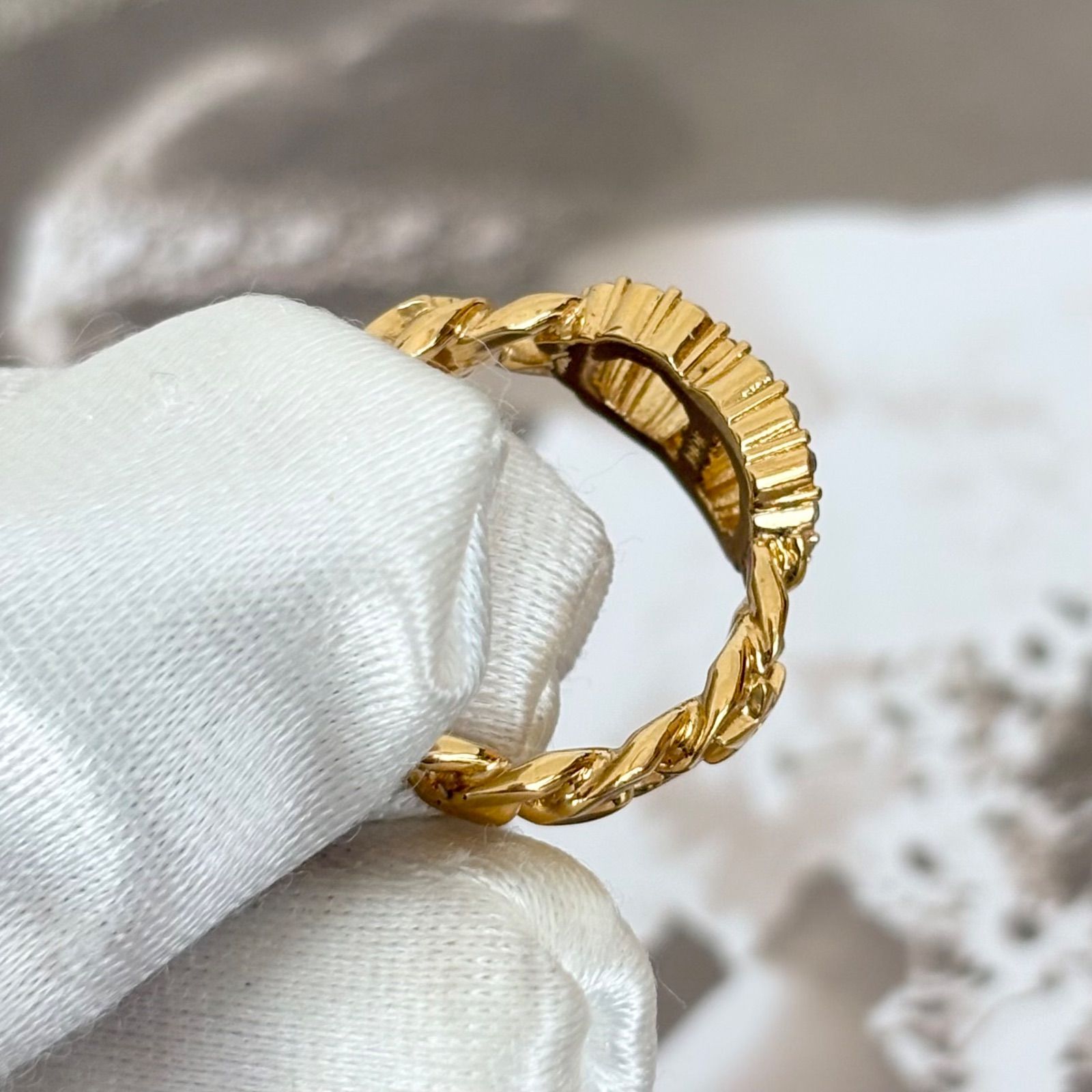 美品】クリスチャンディオール Dior リング CDロゴ GPメッキ ライン