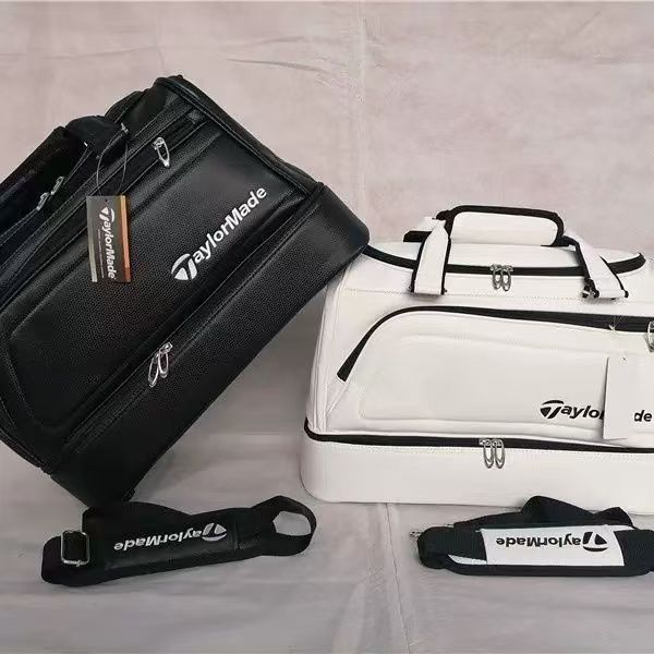 【超美品】テーラーメイド 2WAYボストンバッグ 黒×グレー ショルダーストラップ付 シューズ収納可ゴルフ TaylorMade Golf テーラーメイド ゴルフ服バッグ ボストンバッグ 男女兼用