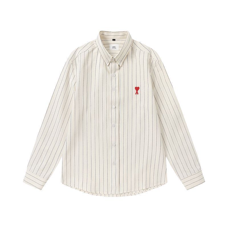 新品 アミパリス · Amiparis 新品ストライプ シャツ 長袖シャツ ハート 