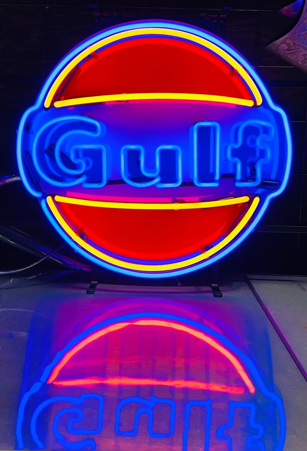 Gulf ガルフ ネオン看板 オイル スノコ 世田谷ベース 輸入 ムーン 