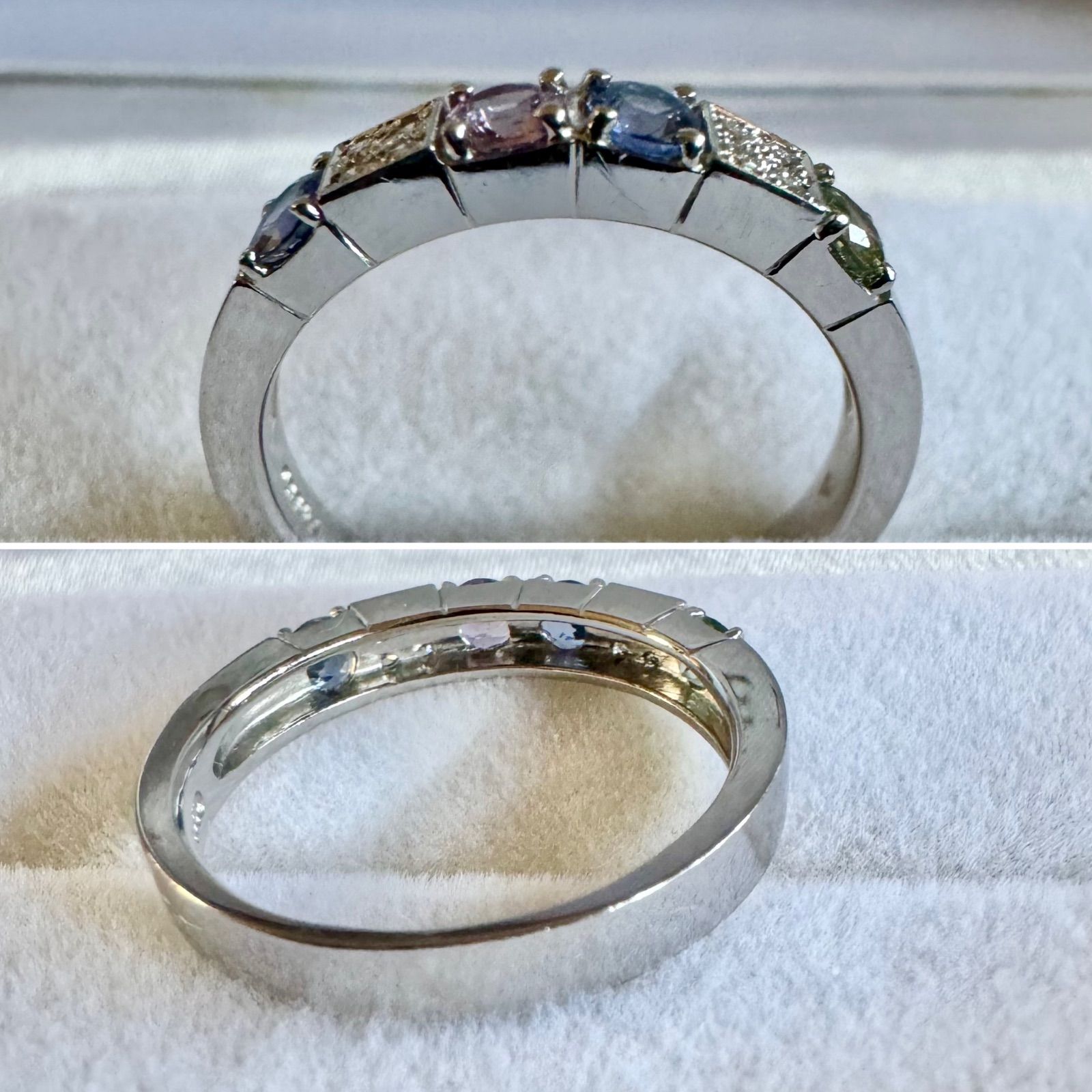 ヴァンドーム青山◇Pt950*13号*マルチカラーストーンプラチナリング