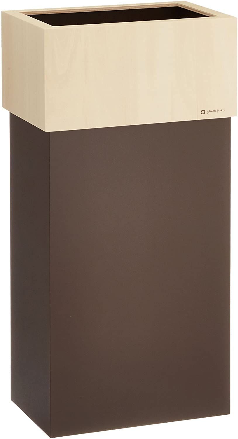 ヤマト工芸 Yamato ゴミ箱 袋の見えないカバー付きダストボックス ダブルキューブ30 W CUBE 30 30L ブラウン YK15-011