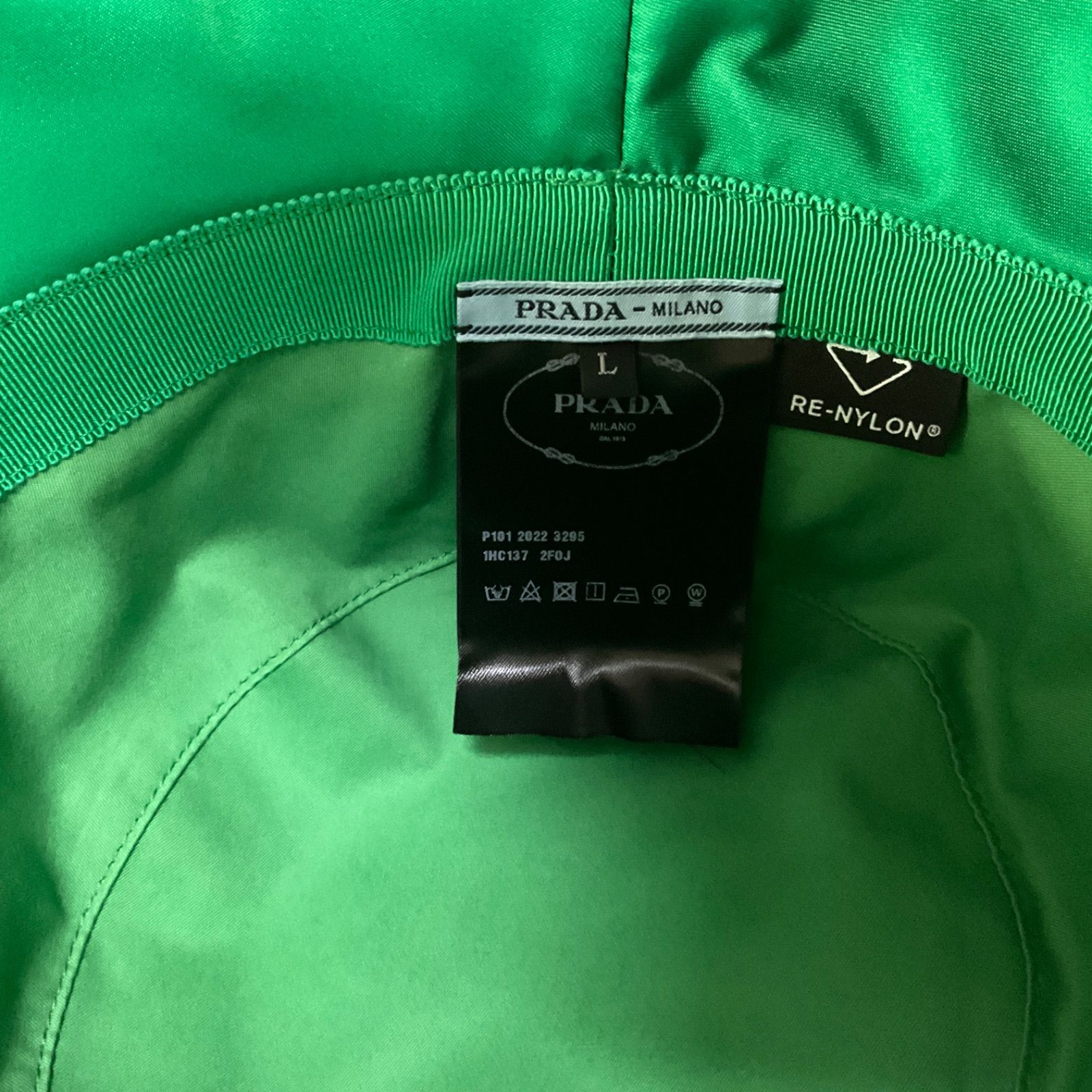PRADA プラダ バケットハット 帽子 グリーン 緑 Lサイズ 正規品 新品未