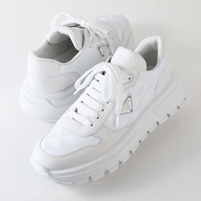 PRADA】プラダ PRAX 01 Re-Nylon xレザー スニーカー ロゴ (PRADA/スニーカー)  1E620N_3LNW_F0002_F_045【BUYMA】