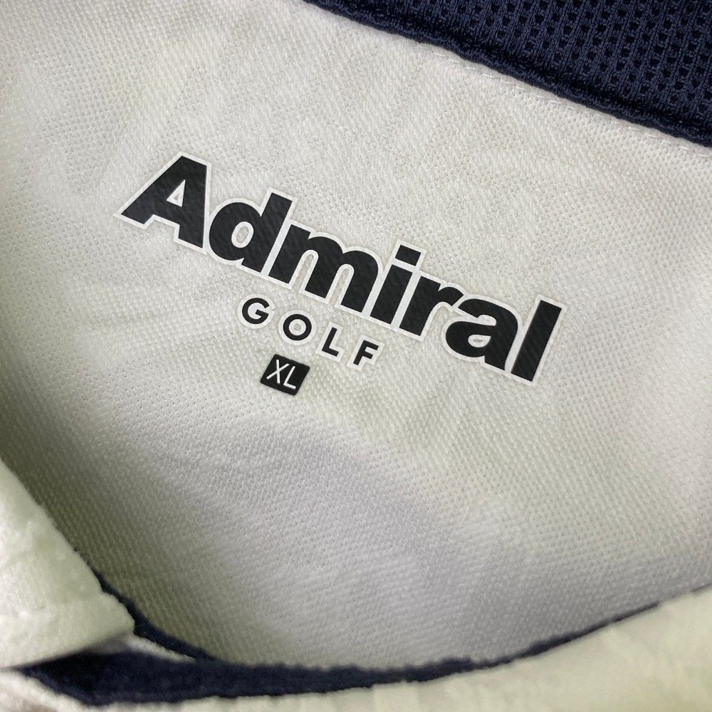 サイズ：XL ADMIRAL アドミラル  長袖ポロシャツ 総柄 ホワイト系 [240101434905] ゴルフウェア メンズ ストスト ADMIRAL アドミラル 長袖ポロシャツ 総柄 ホワイト系 サイズ：XL