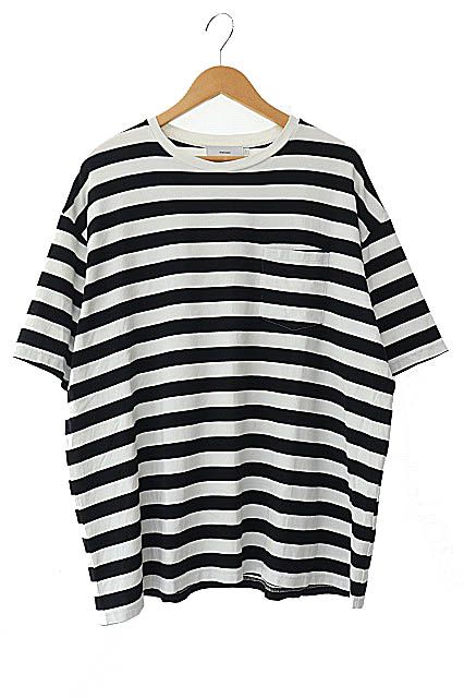 グラフペーパー Graphpaper 20SS BORDER POCKET TEE S/S ボーダー ポケット 半袖 Tシャツ GM201-70149B 2 黒 白 ブラック ホワイト ブランド古着ベクトル 中古240919