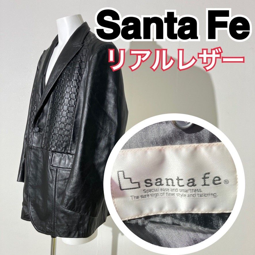 Santa Fe　ホワイトレザー　レザージャケット　シャツジャケット　羊革　48 Santa Fe ホワイトレザー レザージャケット シャツジャケット 羊