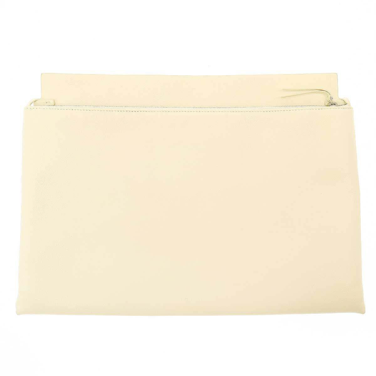 THE ROW ザ ロウ Emy Leather Bag 2WAYレザークラッチバッグ アイボリー