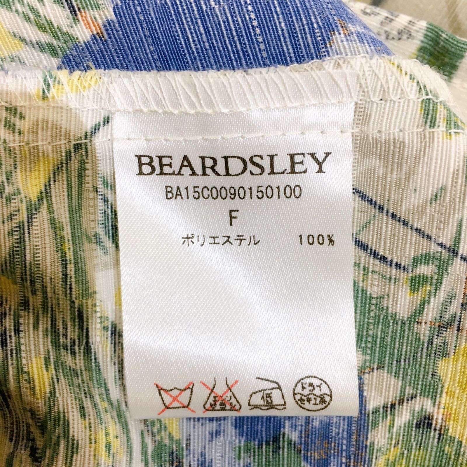 BEARDSLEY ビアズリー ロングシャツ チュニック カットソー 花柄 バックリボン トップス レディース フリーサイズ