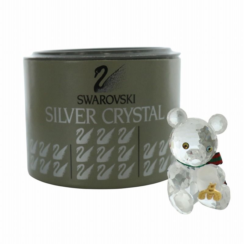 超希少 スワロフスキー クリスタル ベア くま ペア フラワー お花 超