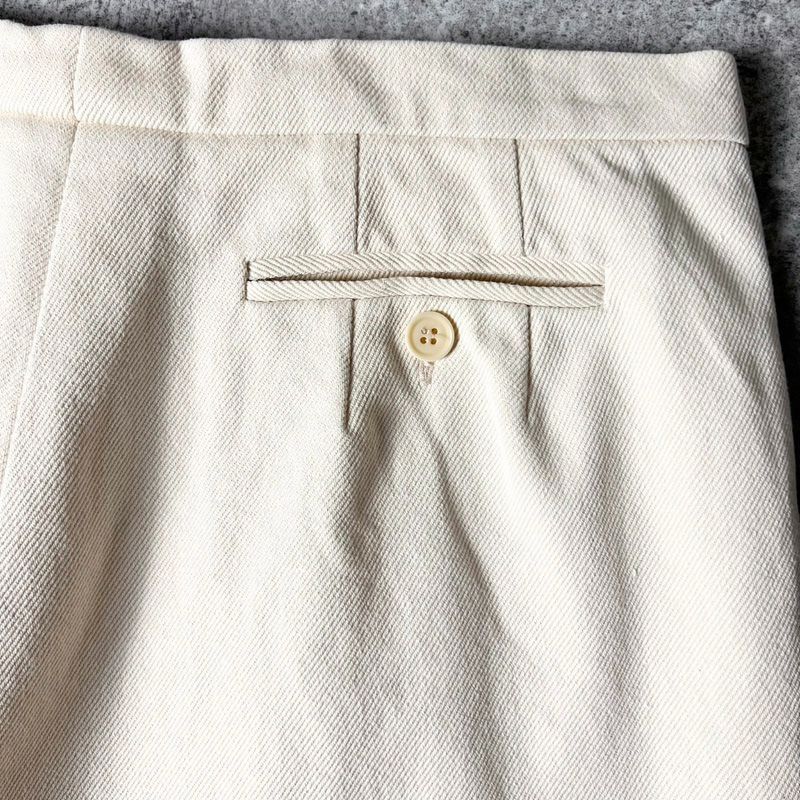 00s Max Mara イタリア製 白タグ ノータック コットン ツイル パンツ