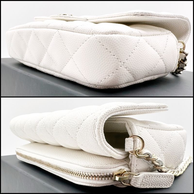 CHANEL シャネル マトラッセ キャビアスキン チェーンウォレット