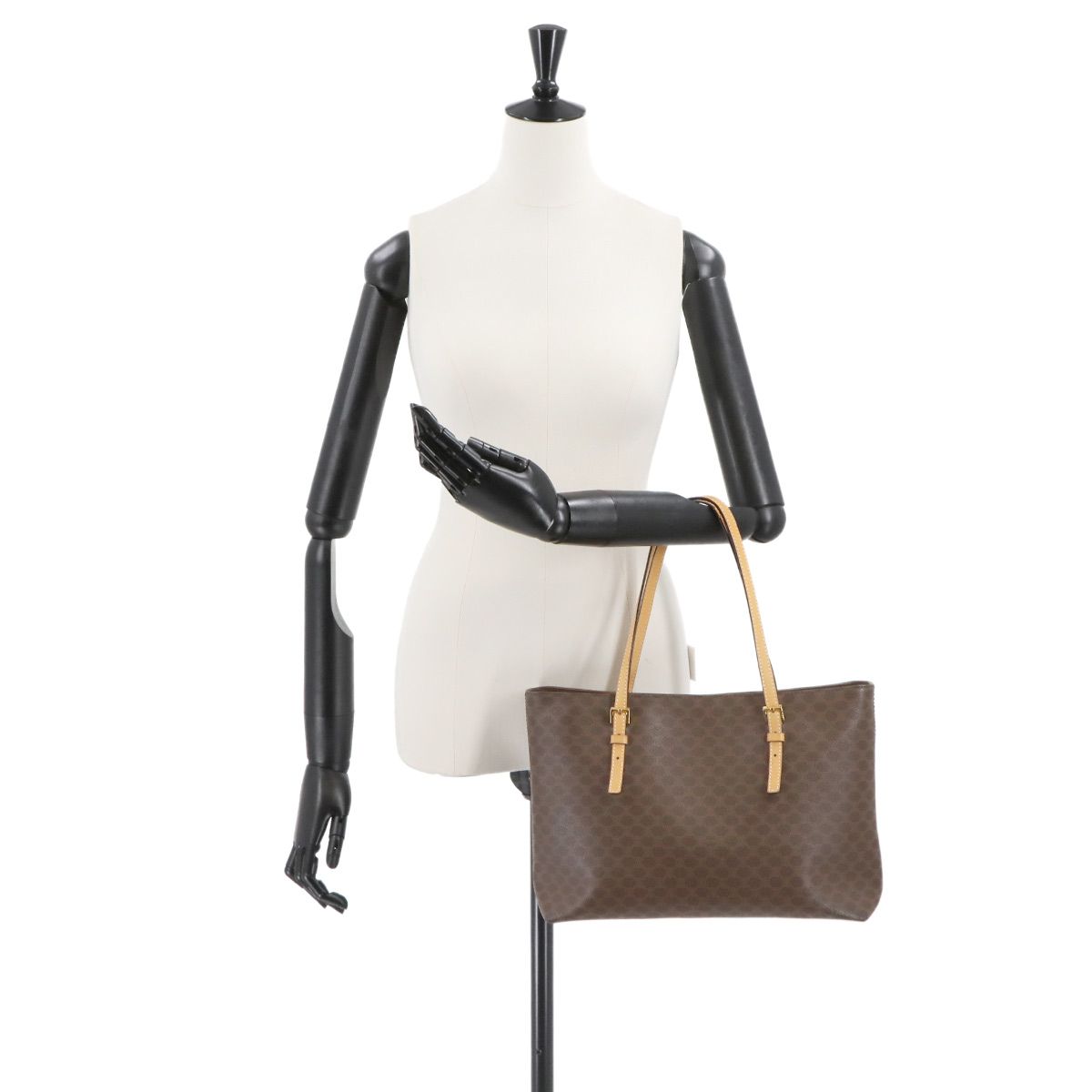 CELINE セリーヌ トートバッグ マカダム ブラウン ヴィンテージ CELINE セリーヌ トートバッグ マカダム柄 PVC レザー ブラウン