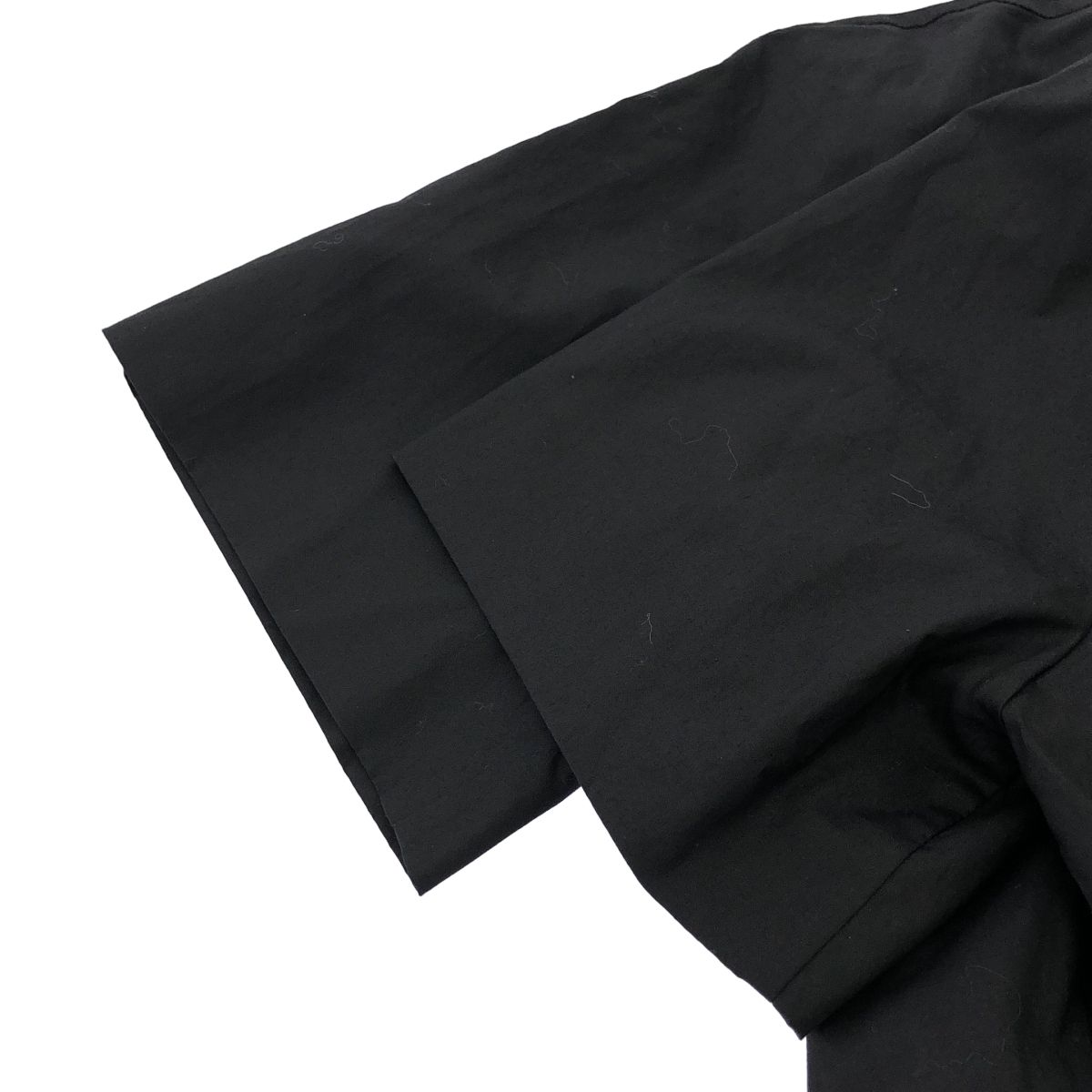 ショートスリーブコットンプリーツワンピース ブラック