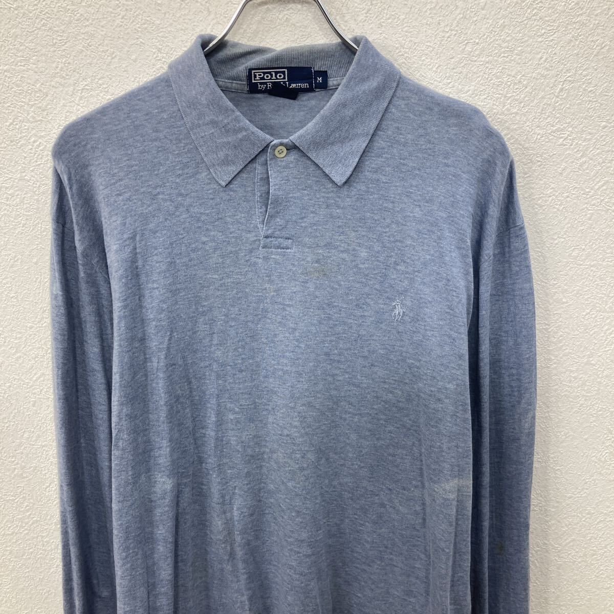 【新品未使用】POLO Ralph Lauren長袖ポロシャツ 定価¥22000 POLO RALPH LAUREN 長袖 ポロシャツ M ブルー系 ポロラルフ