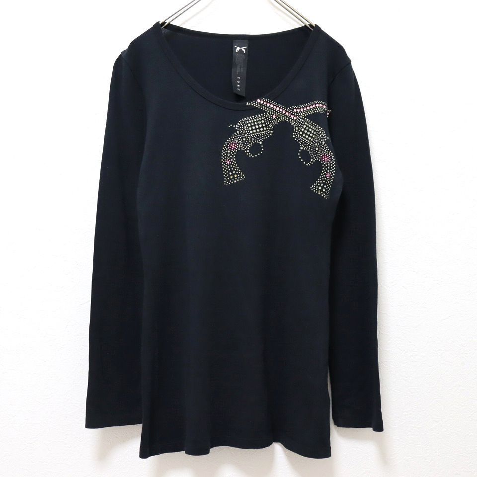 ロアー roar 長袖Tシャツ カットソー クロスガン スワロフスキー