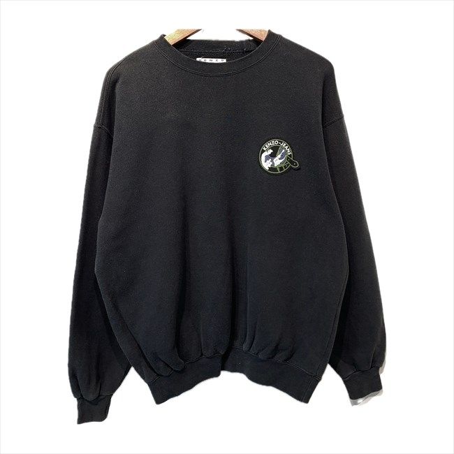 KENZO　スウェット　長袖　トレーナー　クルーネック　無地　ワンポイント　古着