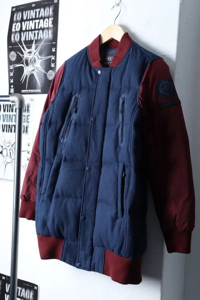 （ S ） KOLON SPORT(コーロンスポーツ) ダウンジャケット ジャンパージャケット ネイビー グースダウン ベーシックフィット- 1168A