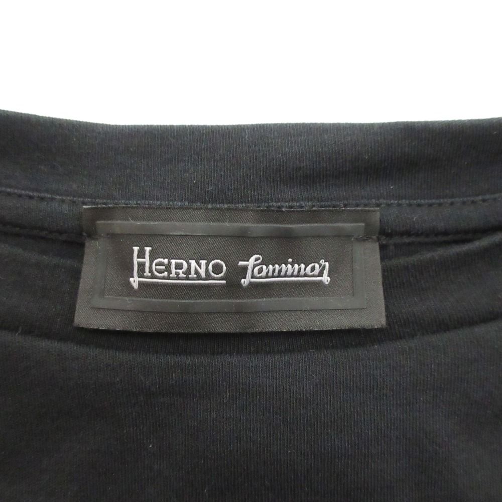 美品 HERNO ヘルノ ギャザーヘム フレンチスリーブ カットソー プルオーバー サイズ42 ブラック レディース 古着 中古 HERNO - 美品 HERNO ヘルノ ギャザーヘム フレンチスリーブ