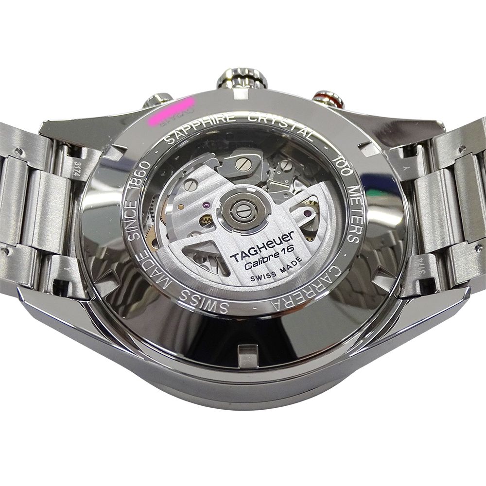 タグホイヤー TAG Heuer カレラ CV 2 A 1 R BA 0799 時計 メンズ ブランド キャリバー16 クロノグラフ 自動巻き AT ステンレス SS シルバー ブラック 裏スケ 磨き済み
