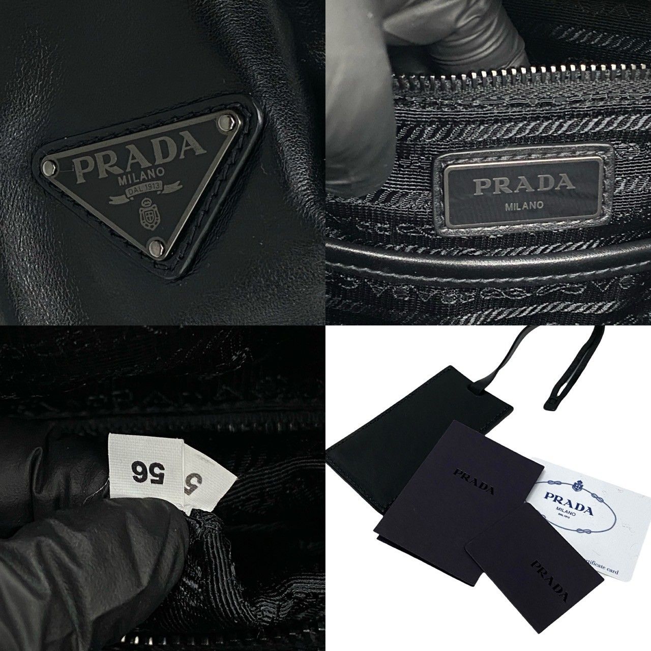 極 美品 希少品 PRADA プラダ 三角ロゴ プレート 金具 レザー 本