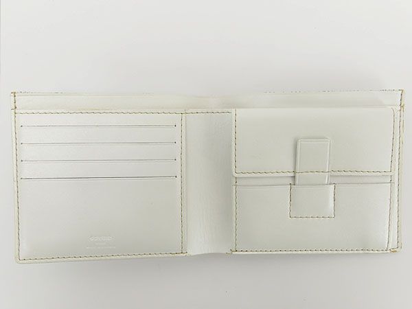 美品 ゴヤール ヘリボーン　サンフロランタン　二つ折り財布　コンパクト財布 ホワ