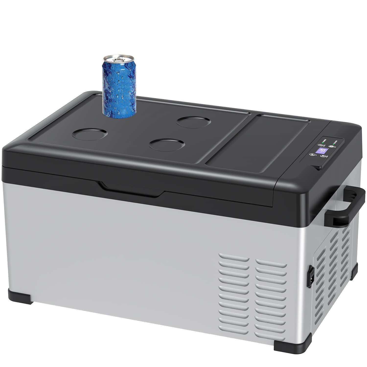 Sumeriy 車載冷蔵庫 25L -20℃～20℃ 急速冷凍 大容量 省エネ 2WAY電源対応 DC12V24V|AC100V 車載家庭両用 静音 スマート管理 低電圧保護 ポータブル冷蔵庫 日本語版取扱説明書付属 グレー黒