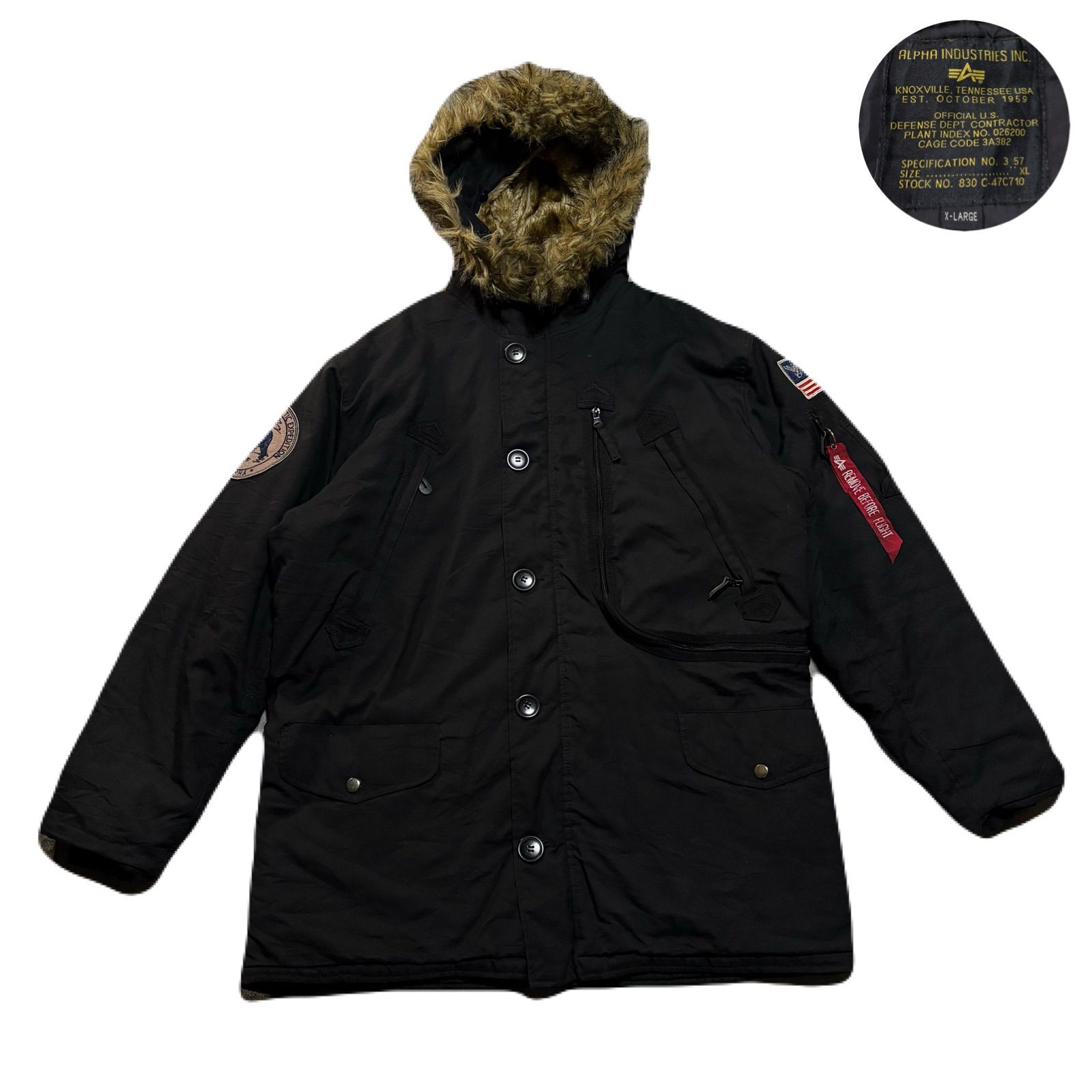 ALPHA INDUSTRIES N-3Bフライトジャケット XL アルファ ALPHA INDUSTRIES N-3B フライトジャケット ブラック XL アルファ n3b