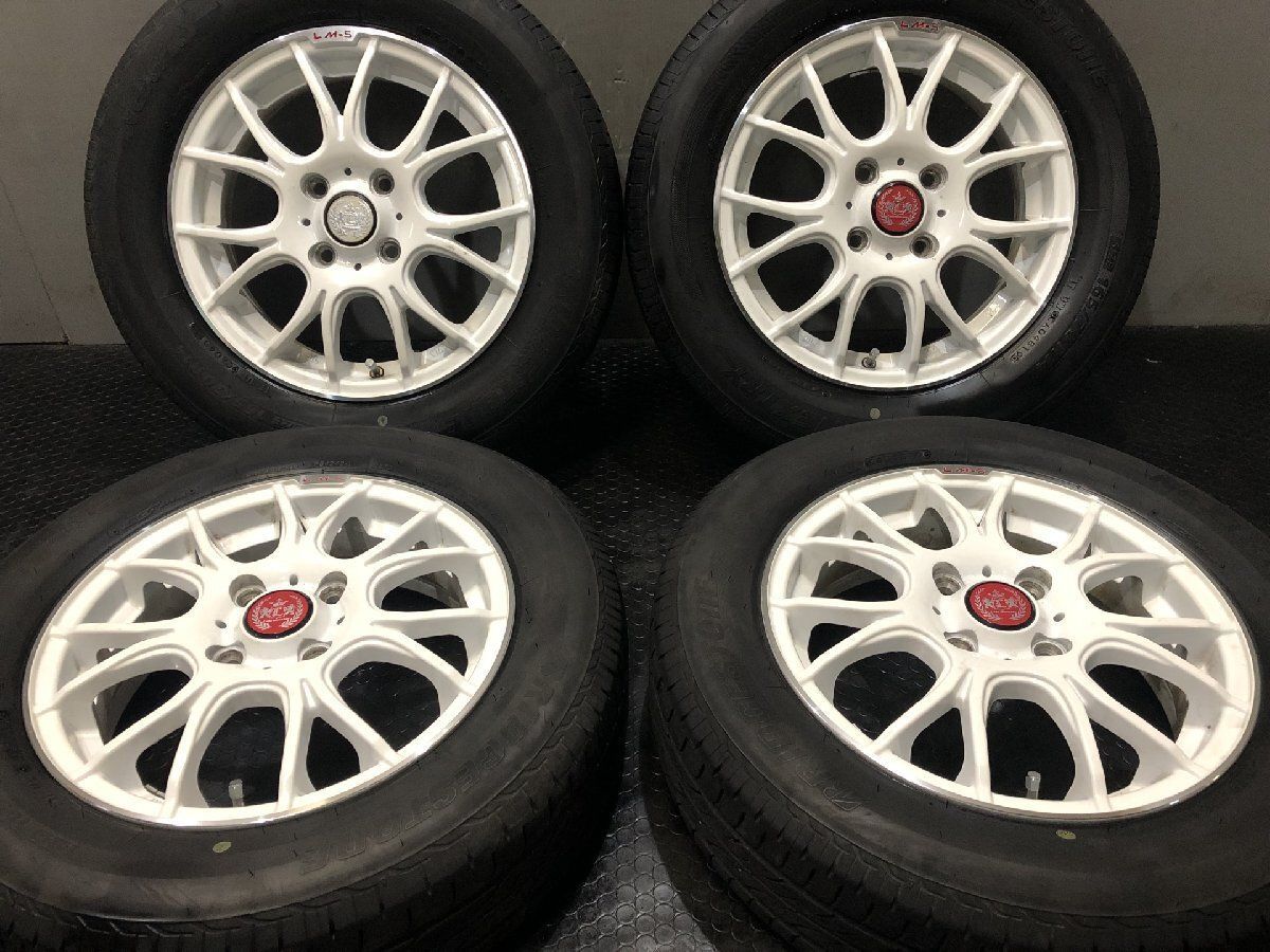 【BS NEXTRY 165/70R14】夏タイヤ【Lehrmeister LM-S レアマイスター 14インチ 4.5J4HPCD100+45】19年製 ホワイト ハスラー等　(VTN076)