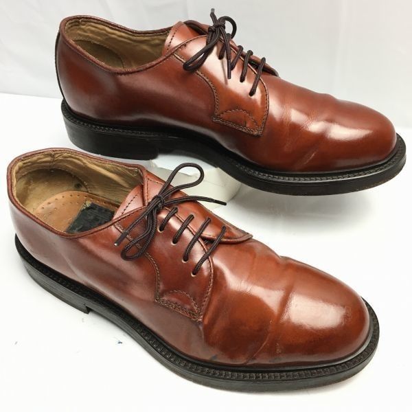 80s-90s|Vintage|ANTICA CUOIERIA|アンティカクオイエリア サイズ41 26.0|茶 イタリア製|職人ハンドメイド プレーントゥ管NO.ZG-41<sale>